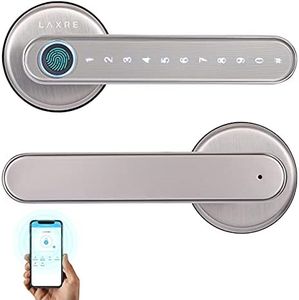 Laxre Fingerprint Smart Door Lock, Biometric Room Door Lock, Bluetooth Smart deadbolt, App Digital Lever Lock, Keyless Entry Front Door Lock with keypad, Suitable for Home&Hotel&Office&Interior Door