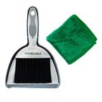 Harzara Mini Pet Dustpan & Brush Set. Use for Cage Cleaning of any Small Animals, Guinea pigs, Rabbits, Hamsters, Reptiles & Hedgehogs. Multiple Uses with a Bonus Eco-Friendly Microfibre Cloth.