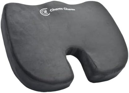 Charm Charm Seat Cushion Back Support Memory Foam Non-Slip Pain Relief Pad Pillow for Home Office Computer Chair, Sofa, Car Seat, Desk, Wheelchair with Breathable Fabric Cover for Men Women