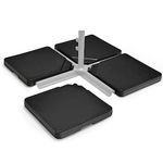 Giantex Cantilever Umbrella Base 100kg, 4 PCS Patio Umbrella Base Water Sand Filled, Heavy Duty Offset Umbrella Weights with Easy-Fill Spouts, HDPE Umbrella Stands for Outside Garden Poolside