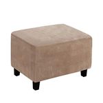 ele ELEOPTION Stretch Ottoman Cover, Foot Stool Cover, Spandex Ottoman Stretch Slipcover, Removable Washable Ottomans Stool Protector Cover (X Large, Taupe)