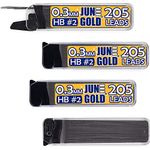 June Gold 660 Pieces, 0.3 mm HB #2 Lead Refills, 165 Pieces Per Tube, Extra Fine Thickness, Break Resistant Lead/Graphite (Pack of 4 Dispensers)