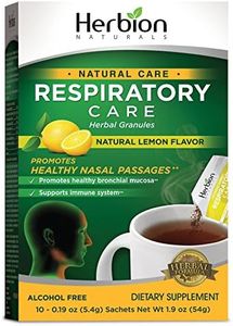 Herbion Naturals Respiratory Care Granules With Natural Lemon Flavor, 10 count sachet - Help Relieve Cold and Flu Symptoms, Promote Healthy Respiratory Function, Optimize Immune System