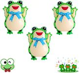 CYMYLAR 3 PCS Frog Foil Balloons/Cute Frog Foil Mylar Balloons for Baby Shower/Insect Animal Themed Party Birthday Supplies/Animal Themed Party Decoration for Wedding Birthday Baby Shower School