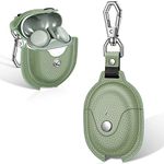 Fintie Protective Case for Pixel Buds A-Series (2021) / Pixel Buds 2 (2020), Premium PU Leather Slim Fit Metal Snap Closure Portable Cover Skin with Keychain, Sage Green