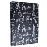 Music File Folder A4 Size Sheet Music Folder Paper Documents Music Themed 40 Pockets Storage Folder