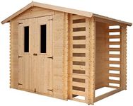 Wooden Garden Shed and Log shed, 19 mm planks - Sheds and Outdoor Storage - Wooden Shed 9 ft x 7 ft x H7 ft /4.47 m2 (2 m3 capacity), Bike storage, Waterproof roof - TIMBELA M386C