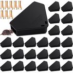 Qualirey 24 Pcs Mice Station with Key Mouse Bait Station Reusable Mice Trap Bait Box, Keeps Children and Pets Safe Indoor & Outdoor, Bait Not Included, Suitable for Small Mice (Black)