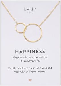 LUUK LIFESTYLE Collier en acier inoxydable avec anneaux entrecroisés I cercles, bijoux cadeau pour petite amie I femme, demoiselle d'honneur, or