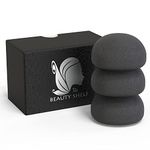 The Beauty Shelf Konjac Sponge (3 Pack) Activated Bamboo Charcoal. Facial Cleansing & Exfoliating Beauty Sponges