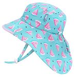 Jan & Jul Quick Dry Adventure Toddler UV Protection Hat, Adjustable (L: 2-5 Years, Watermelon)