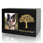 DiDiBirDi Pet Urns for Dog or Cat Personalized Photo Frame and Tree of Life Ashes Wooden Pet Ashes Casket for Cat or Dog Memory Box （Large）