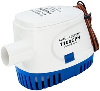 Sanuke 1100GPH Automatic Submersible Bilge Pump, 12V Marine Bilge Water Pump with Float Switch, Electric Motor Bilge Pump for Boats, Ponds, Pools, Caravan RV