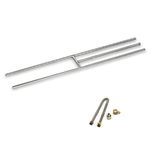 American Fire Glass SS-H-36 Stainless Steel H-Style Burner - Natural Gas, 36" x 6"