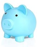 Piggy Bank for Kids, Cute Plastic Piggy Bank for Boys Girls with Bottom Rotating Lid, Money Bank Coin Bank Great Gift Keepsake for Kids Adults (Blue)