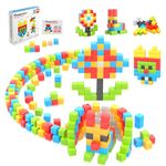 PicassoTiles 60 Pieces 1" Magnetic Building Blocks, 3D Construction Cubes Magnet Sensory Toys Gifts with Free Idea Book for Kids, Toddlers & Babies - PMC60