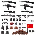 HIMIRICH Military Weapons Pack 33 Pcs Soviet Accessories Kits Toys, Army Equipment Gear WW2 Guns for Boys 6+, Compatible with Mini Figure of Major Brand