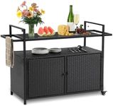 Villeston Wicker Outdoor Bar Cart -