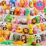 66Pcs Animal Erasers for Kids, Cute