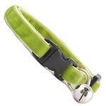 Pistachio Green Double Velvet Soft Cat Collar. Beautiful cat safety collars with bell available in a range colours made in the UK from velvet ribon, purrfect for your kitty