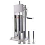 CLIVIA Sausage Stuffer Machine, 5L/11LB Manual Sausage Maker 2 Speed Commercial Stainless Steel Vertical Sausage Maker Dual Speed Sausage Filler Machine for Restaurant/Hotel/Home Kitchen, Silver