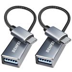 BENFEI USB C to USB 3.0 Adapter, 2 Pack USB C to A Male to Female Adapter Compatible with iPhone 15 Pro/Max, MacBook Pro/Air 2023, iMac, S23, XPS 17