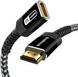 BlueRigger HDMI Extension Cable (10FT, 8K 60Hz, Braided HDMI Extender, 48Gbps Ultra High Speed,HDMI2.1) - Compatible with TV Stick, Xbox Series X, Roku, PS5, Apple TV, HDTV, Laptop, Nintendo Switch