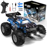 Hielse Remote Control Car, All-terrain Remote Control Car for Boys 4-7, Rechargeable Rc Truck with LED, 1:20, 10KM/H, 2 Motors, 2.4GHZ, Speed Friendly, Sturdy, Rc Cars for Christmas, Kids 6+, Beginner