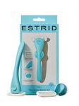 Estrid Starter Kit - Steel Razor + 2 * 5 blade Refill + Wall holder Razor for Body, Vegan, For sensitive skin, 2 refill cartridges (Aqua)