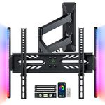 Greenstell TV Wall Mount with LED Lights, TV Mount for 26-65 inch TVs, Full Motion TV Bracket with Single Articulating Arm, Swivel, Tilt, Level Adjustment, Max VESA 400x400mm, Holds up to 88lbs