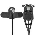 Leather Stethoscope Holder Hip Clip, Stethoscope Hip Holder for Waist Belt, Clip-on Stethoscope Holder for Physicians Nurses (black)