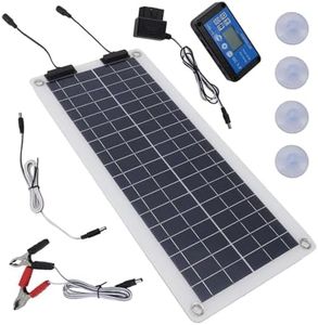Mainteneur De Chargeur De Batterie Solaire De Voiture,Mainteneur De Batterie Solaire - Chargeur d'entretien étanche 100 W,Chargeur de Maintien de Panneau Solaire, Double Sortie, pour Voiture 12V-24V,