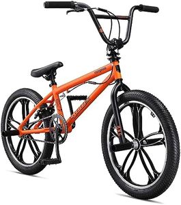 Mongoose Legion Mag Kids Freestyle Sidewalk BMX Bike, Beginner Riders, Girls and Boys, 20-Inch Stylish Aluminum Mag Wheels With 4 Axle Pegs, Hi-Ten Steel Frame, Micro Drive 40x16T BMX Gearing, Orange