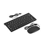 Keyboard Mouse Combo, Ultra-Thin USB Wired Keyboard Optical Mouse Mice Set Combo for PC Laptop(Black)