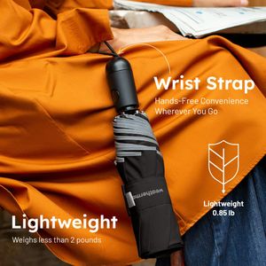 Weatherman Compact Travel Umbrella – Black, Lightweight & Windproof