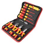 TOLSEN 11-Piece VDE Insulated Set, 1000V Insulated Electrician Tool Set, with Insulated Phillips and Slotted Screwdrivers, Insulated Pliers, and Wire Stripper