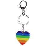 Stands Out, Supplying Outstanding Gifts Rainbow Heart LGBT Pride Novelty Keyring Bag Tag Charm