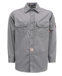 BOCOMAL FR Shirts 6.25oz Lightweight welding Shirts Flame Resistant Men's Fire Retardant Shirt, Light Gray, X-Large