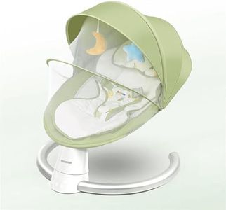 CAREIT Baby Electric Automatic Swing Rocker with Soft Cushion, Safety Belt, Mosquito Net & Remote Control | Gentle Motion Baby Bouncer for Ultimate Comfort -Green