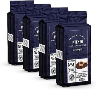 by Amazon Ground Coffee Caffè Intenso, Light Roast,1kg (4 Packs of 250g) - Rainforest Alliance Certified