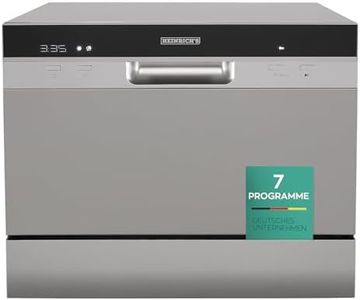 HEINRICHS tragbarer Mini Geschirrspüler, Spülmaschine, Tischgeschirrspüler mit 6,5L Wasserverbrauch, mit Wasseranschluss nutzbar, klein + freistehend für Büro, Camping/Wohnmobil, 7 Programme, 1380W