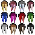 Saviland Chrome Nail Powder Set - 12 Jars Holographic Gold Nail Chrome Powder Metallic Mirror Chrome Effect for Nails Decoration Unicorn Pigment Powder Nail Set