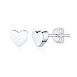 ChicSilver Heart Earrings Minimalis 925 Sterling Silver Stud Earrings for Women Hypoallergenic Earrings for Sensitive Ears Women