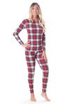 Rocky Thermal Underwear for Women (Long Johns Thermals Set) Shirt & Pants, Base Layer with Leggings/Bottoms Ski/Extreme Cold, White Plaid, S