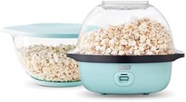 DASH SmartStore™ Deluxe Stirring Popcorn Maker, Hot Oil Electric Popcorn Machine with Large Lid for Serving Bowl and Convenient Storage, 24 Cups – Aqua