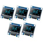 Hosyond 5 Pcs 0.96 Inch OLED I2C IIC Display Module 12864 128x64 Pixel SSD1306 Mini Self-Luminous OLED Screen Board Compatible with Arduino Raspberry Pi (Blue)