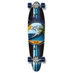 YOCAHER Punked Graphic Kicktail Complete Longboard Skateboard, Wave, 40 x 9-Inch