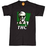 Invading THC KFC T-Shirt Marijuana Drugs Cannabis Gangster DOPE Stoner Weed TOP Black