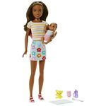 ​Barbie Dolls and Accessories, Brunette Skipper Doll with Baby Figure and 5 Accessories, Babysitters Inc. Playset, HJY31