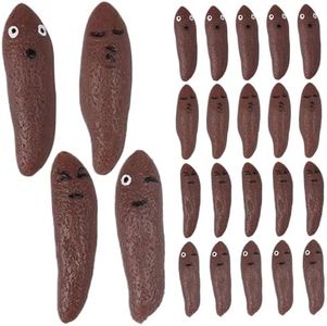 24Pcs Finger Slingshot Toys, Flying Poo Slingshot with Funny Expressions Stretchy Rubber Spoof Poo Toy for Kids Adults Flying Game and Party Favor Dinosaur Finger Toys